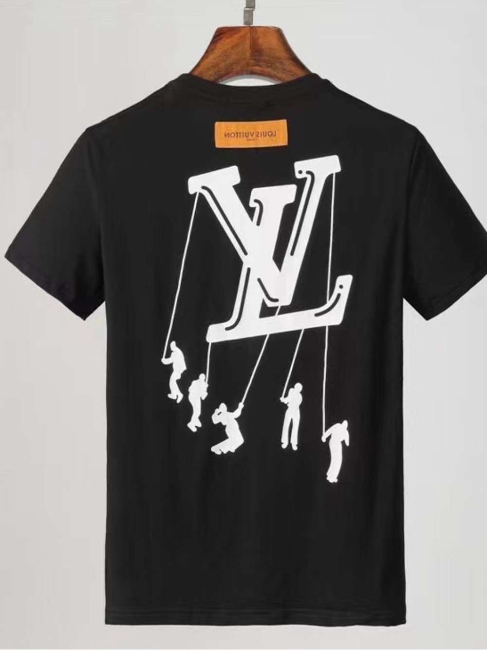 Louis Vuitton Black Short-Sleeve Tee with White Graphic